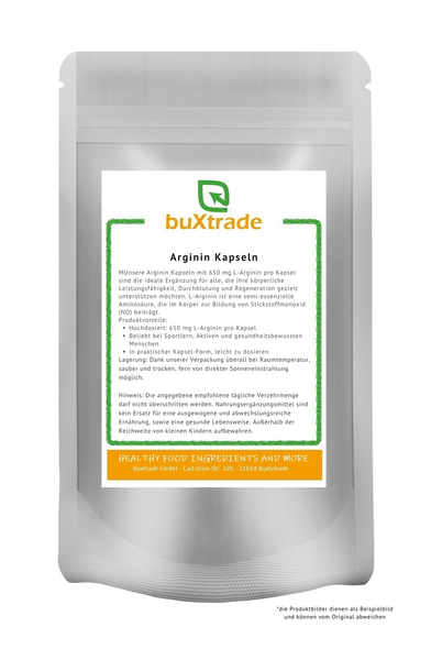 10X 500 G | L-Arginin Kapseln | L-Arginin Base | AminosäUre | Buxtrade-image