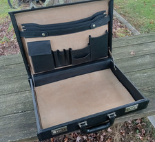 Vintage COACH Black Leather Hard Sided CombinationBusiness Briefcase 4.5"