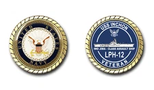 USS Inchon LPH-12 Silhouette Veteran Challenge Coin