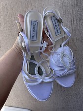 Women's Touchups Mindy White Dyeable Crystal Wedding Bridal Shoes Heels 7.5 71