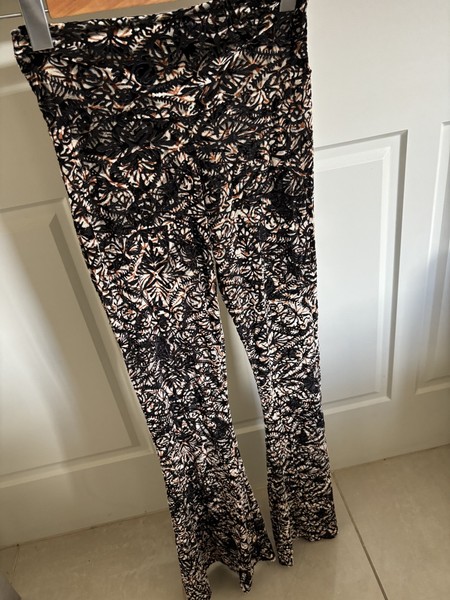 Festival Flares ✨- Womens Size S - Stretchy Burnout Velvet - Flare Pants