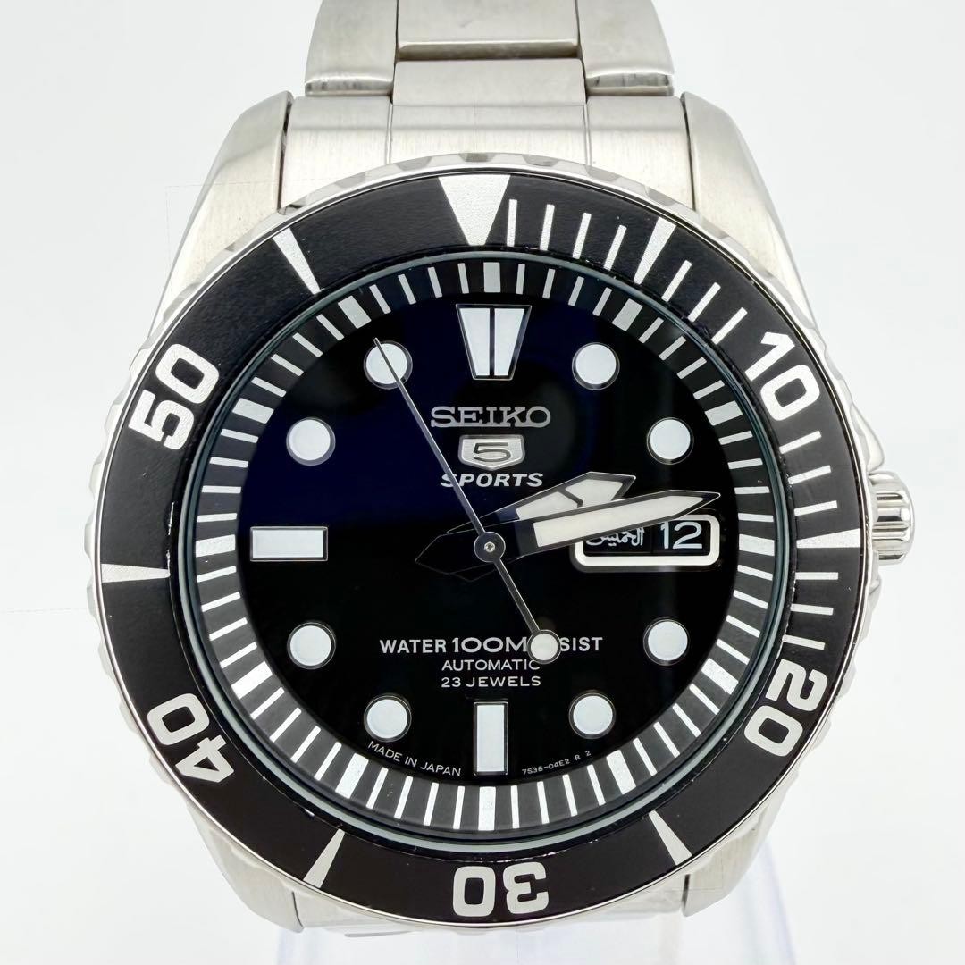 SEIKO 5 スポーツ SNZF17J1 レザーベルト付 uni ダイバーズ Seiko 5 Sports Men's Black Watch - SNZF17J1 for sale online | eBay