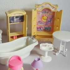 Vintage Mattel Barbie Möbel Set Schrank Badewanne Tische Zubehör 90er Jahre