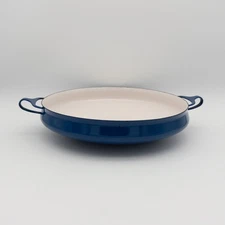 Dansk Kobenstyle Paella Pan Enamel Blue 13.4in Vintage France IHQ Collectible
