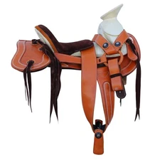 12" Montura Tan Charra Para Nino Kids Mexican Saddle