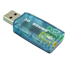 USB External Sound Card Adapter 3D Audio USB to 3.5mm Headset Mic for PC Laptop
