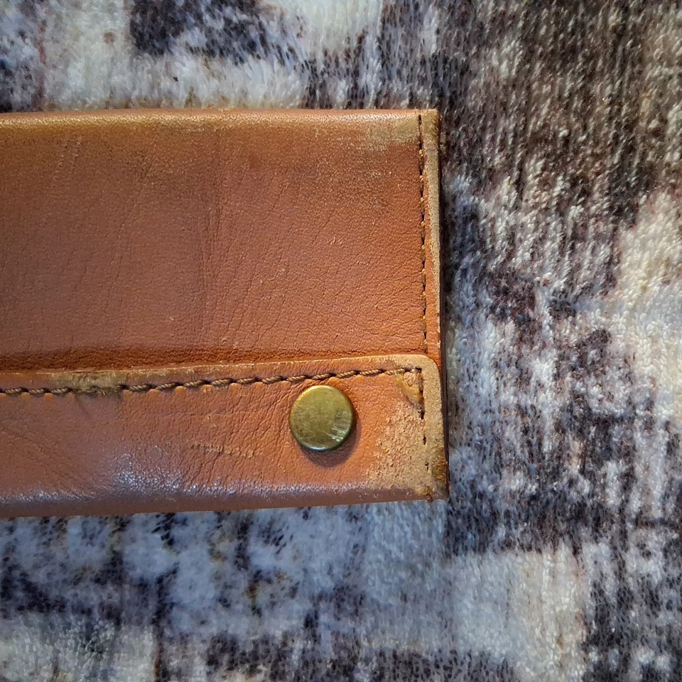 Vintage Hartmann Leather Luggage Tags Snaps Folding Address card holder Used - Image 4 of 4