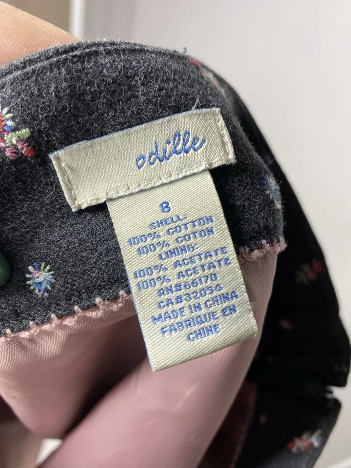 Falda Wallfia Floral Bordada Gris 8 Odille Para Mujer 100% Algodón Preppy Y2K Foto 4 de 4