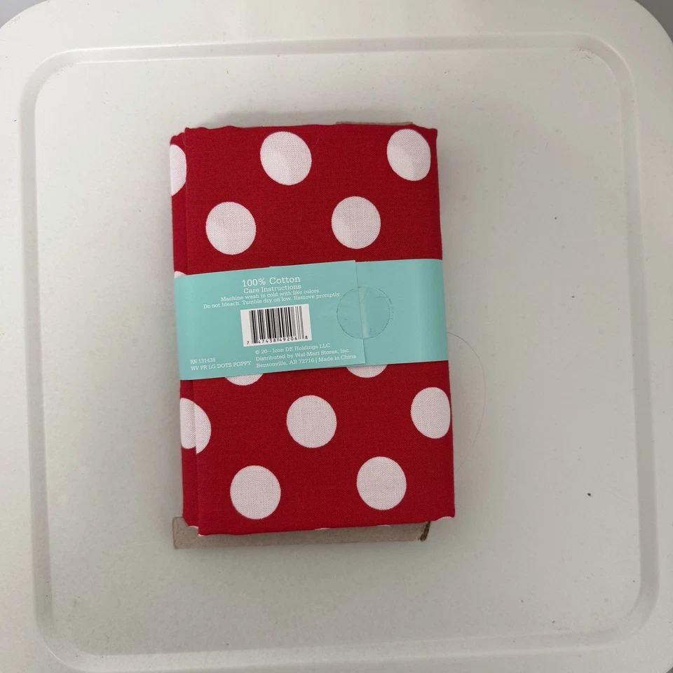 Waverly Inspirations Fabric 100% Cotton 1 Yard by 44 Poppy Red White Dots - Image 3 of 4