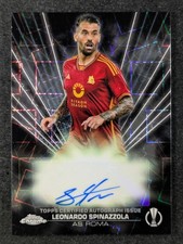 2023-24 Topps Chrome UEFA LEONARDO SPINAZZOLA Auto Black Lazer SP Roma #BLA-SL