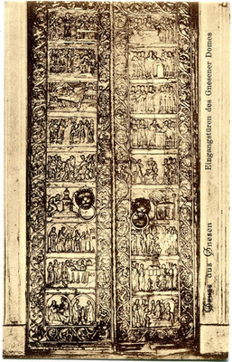 AK GNESEN /GNIEZNO /POSEN Eingangstüren des Gnesener Doms um 1907