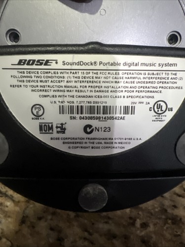 Bose SoundDock Portable Digital Music System N123 - 30 Pin iPod iPhone - Tested - Picture 4 of 4