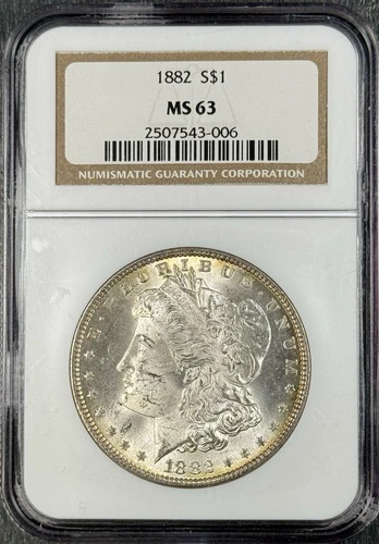 1882 $1 Morgan Silver Dollar NGC MS63 
