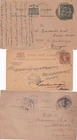 India used in Burma - 3 x PS cards, inc very scarce use of reply card