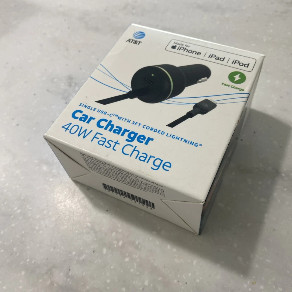 Car Charger Fast Charge Single USB-C 3ft cord iphone ipad USB-C 40W BRAND NEW - Image 2 of 4