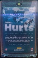 2025 Panini Donruss Super Bowl MVP Jalen Hurts Philadelphia Eagles #1 Football