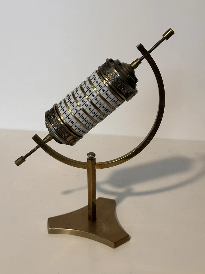 Vintage Brass Da Vinci Code Cryptex With Stand - Image 2 of 4