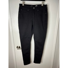 Seven7 Women's Tummyless High Rise Skinny Jeans Black  Size 10