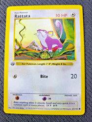 Rattata 61/102 Base Set 1st Edition Shadowless