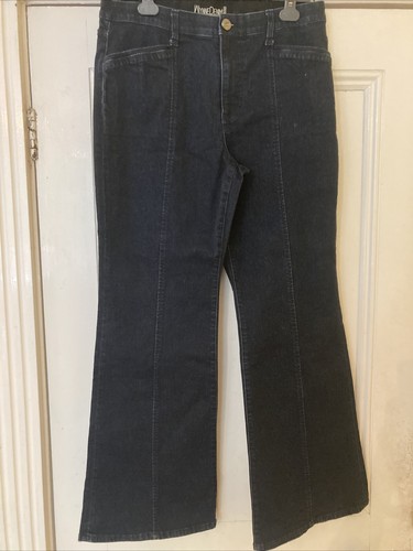 MarlaWynne Denim Seam Wide Leg Flared Jeans Size 16 New