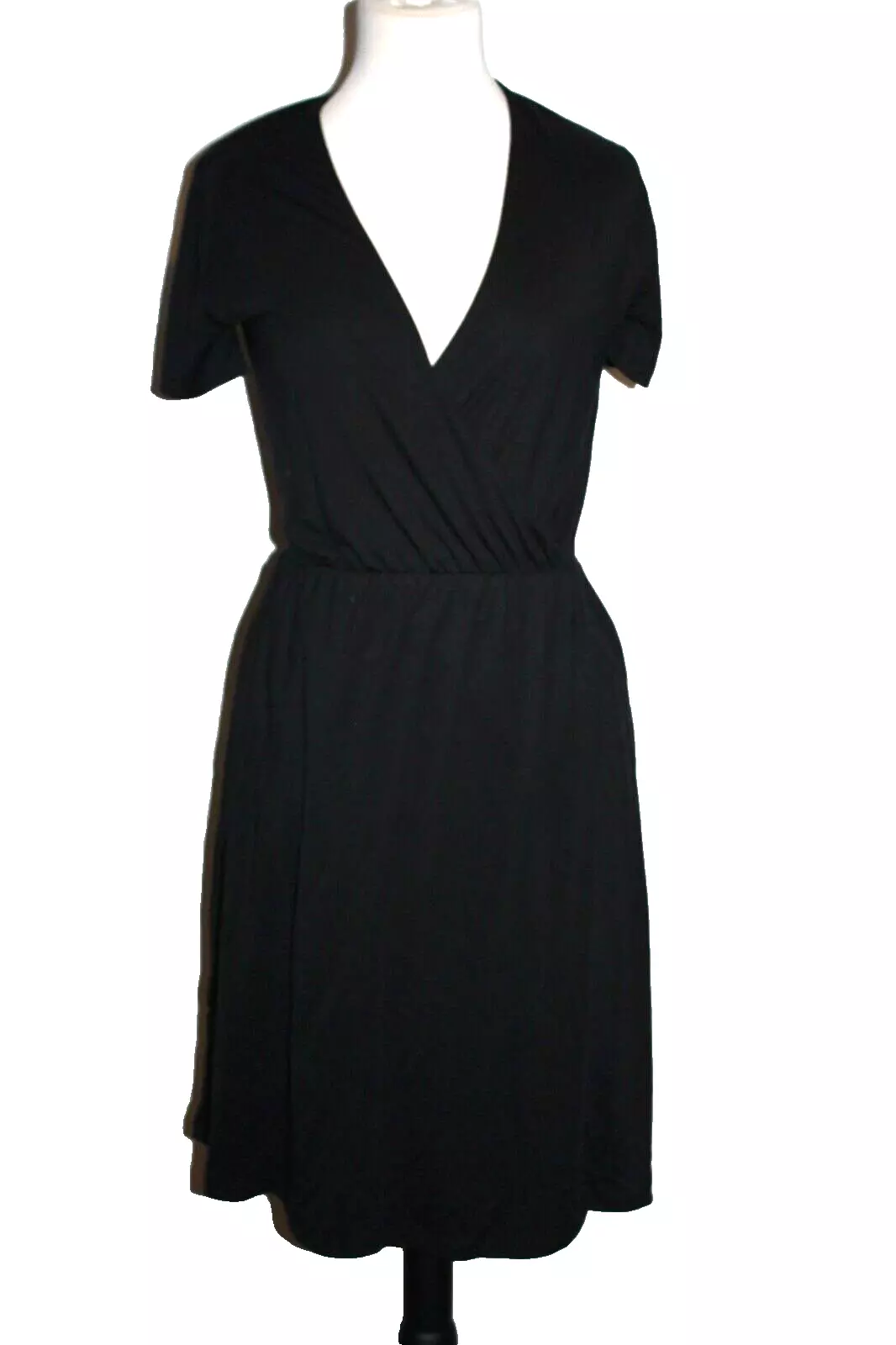lole midi v-neck belted short sleeve stretch pockets 