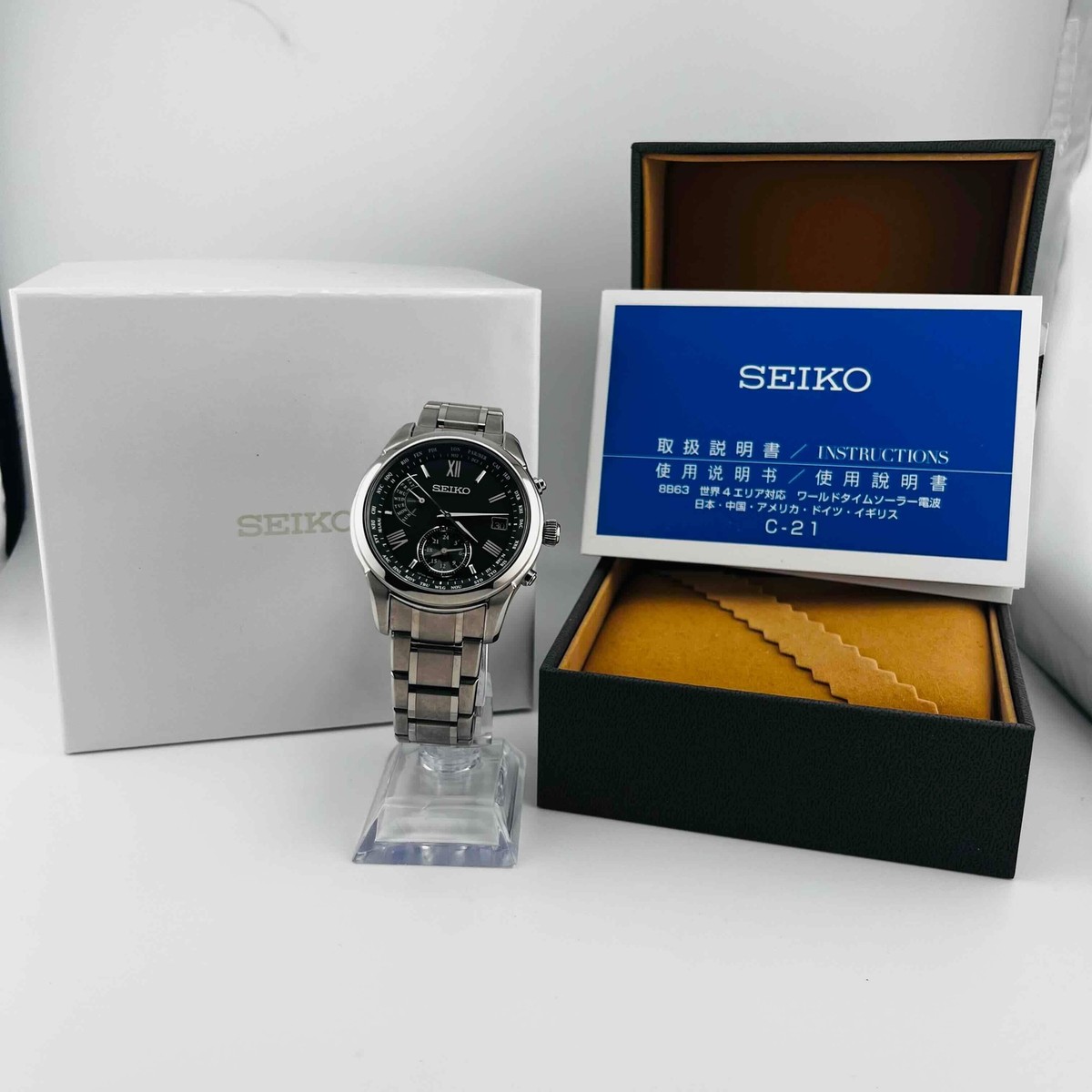 SEIKO BRIGHTZ SAGA307 8B63 0AY0 Solar Green Dial 40.5mm | eBay