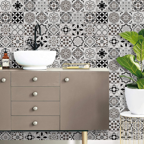 Thicken Glossy Backsplash Kitchen Contact Paper Tile Wallpaper Removable Self Ad - Picture 7 of 12