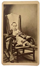 Rare Antique CDV Photo Victorian Girl Dressed As Old Woman Who Lived In A Shoe