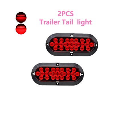 Led Trailer Lights 2-Pack 6" Oval LED Stop/Turn/Tail Lights - Clear Lens, Red LEDs, 12V, IP67 For Trailers/Trucks Oval Tail Lights - Foto 12