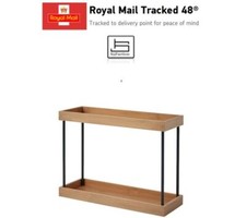 2 Tier Bamboo Kitchen Countertop Organiser Spice Rack Worktop Storage Shelf IKEA