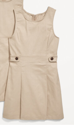 Old Navy Uniform Tan Khaki Sleeveless Girls' Jumper Dress Sz XXL 16