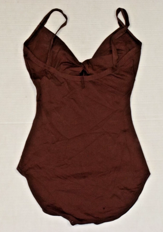 Traje de baño vintage EUROTARD talla S/M años 80 marrón espresso cobertura completa hecho en EE. UU. Foto 2 de 4