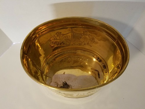 Menge 3 Vintage Messing Oval Wappen Dekorative Pflanzgefäße Wohnkultur - Bild 9 von 12