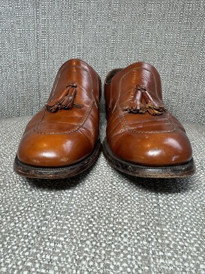 Vtg Florsheim Imperial Mens 8 B Brown Leather Tassel Loafers 93137