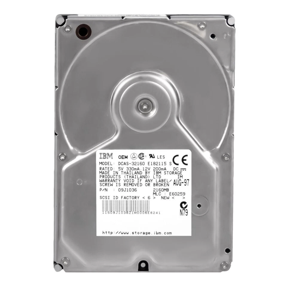 Hard Drive IBM 09J1034 DCAS-32160 2.1GB 5400RPM SCSI 50-pin 3.5'' Inch - Image 3 of 3
