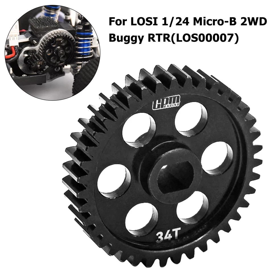 PINION GEAR TRANSMISSION CASE W. MAIN GEAR SET FOR LOSI RC 1/24 MICRO-B BUGGY - Image 4 of 4