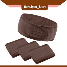 Item of 4 Spa Headband Soft Women Hair Bands for Face Washing Bath Yoga Brown