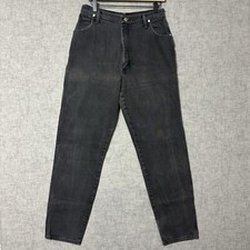 VTG Wrangler Jeans Womens 13/14x34 30x33 Black 31MWSDB Relaxed High Mom MiUSA