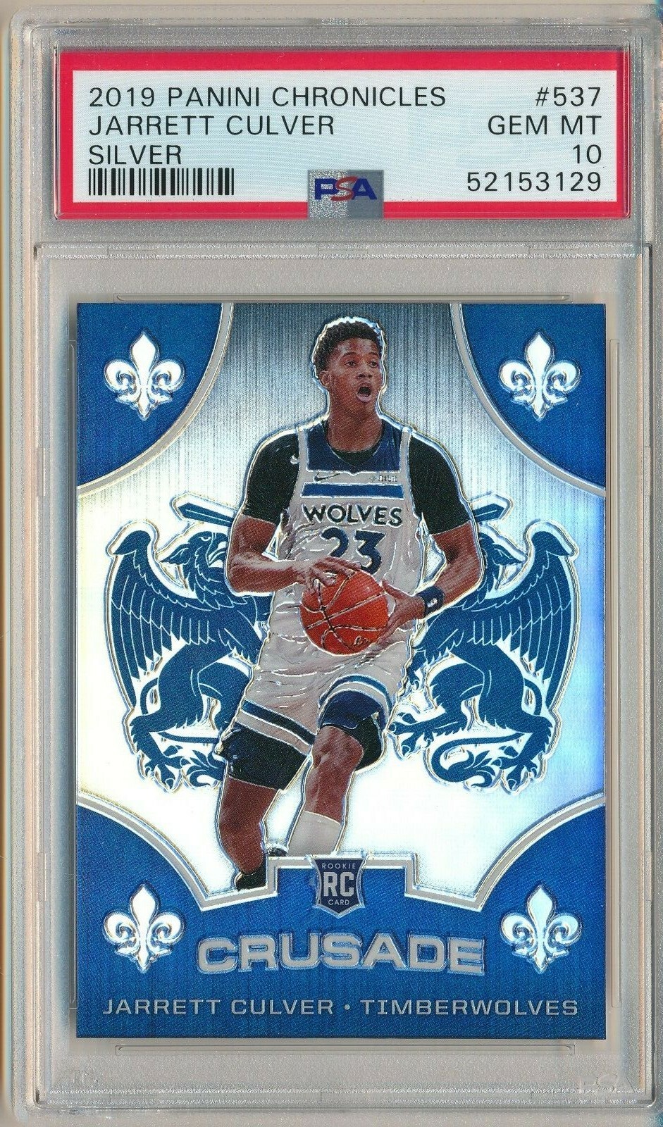 2019 PANINI CHRONICLES CRUSADE SILVER JARRETT CULVER #537 RC PSA 10 ROOKIE