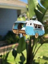Vintage Camper Bird House Add Whimsy and Charm to Your Garden