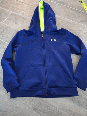 Boys Under Armour Zip Up Hoodie Blue and Neon Green Size Youth Large | eBay