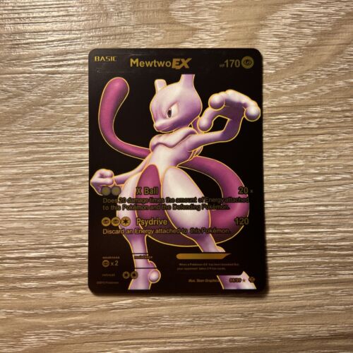 Pokemon Mewtwo EX 98/99 Gold/Black Foil 🔥Fan Art 🔥 Near Mint/Mint - Picture 1 of 3