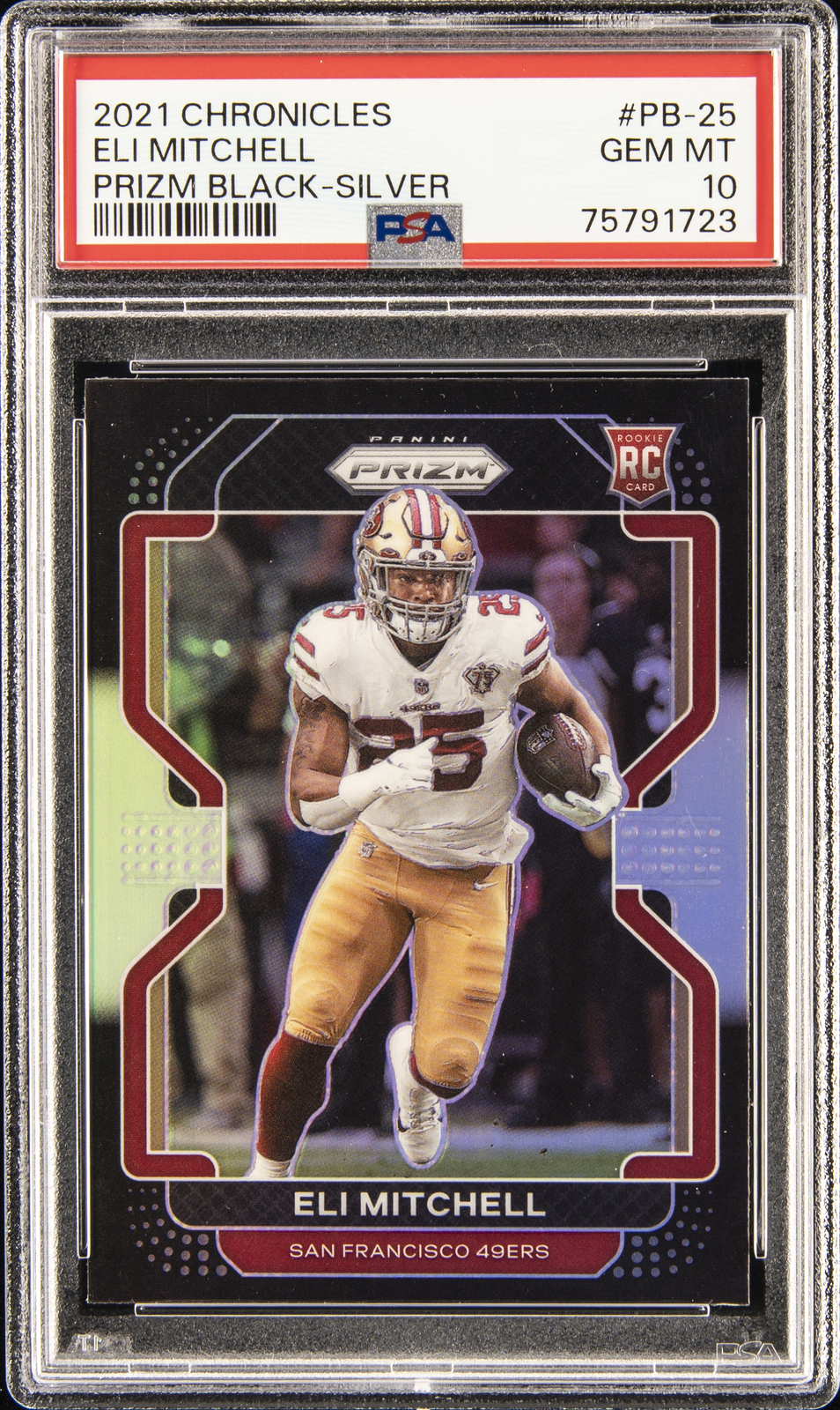 Elijah Mitchell Panini Chronicles Prizm Black #PB25 Silver