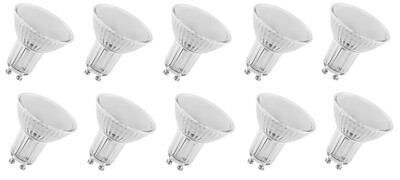 10x OSRAM LED Reflektor PAR16 Spot 4,3W=30W GU10 120° matt 4000K EEK:G(Spek.A-G)