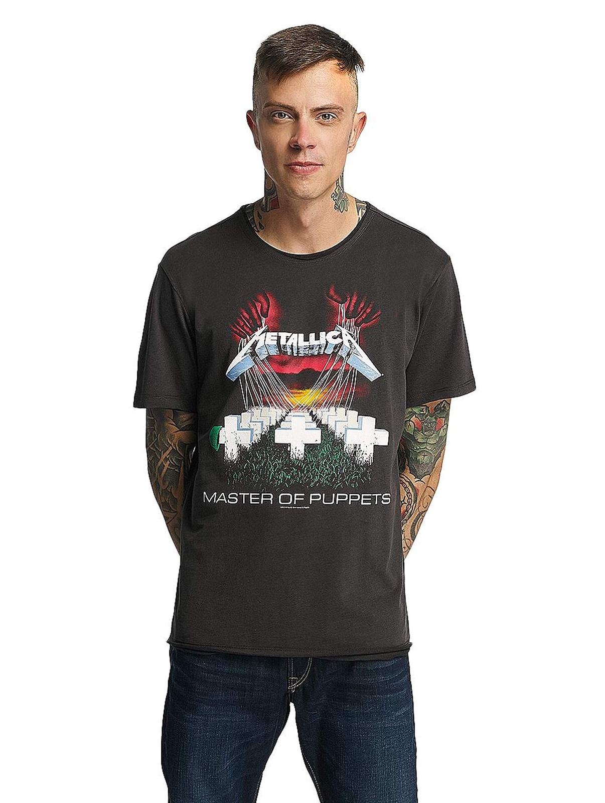 Amplified Men's Master of Puppets Short Sleeve T-Shirt S Grey (Charcoal)