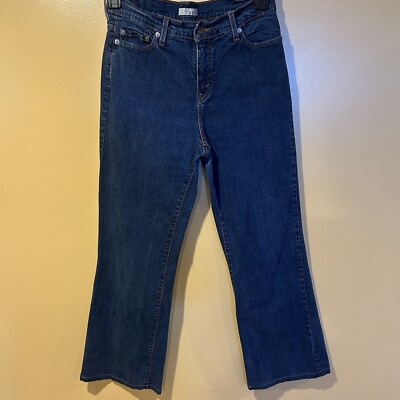 Levis 512 Perfectly Slimming Bootcut Womens Stretch Blue Jeans   Size 10 Short