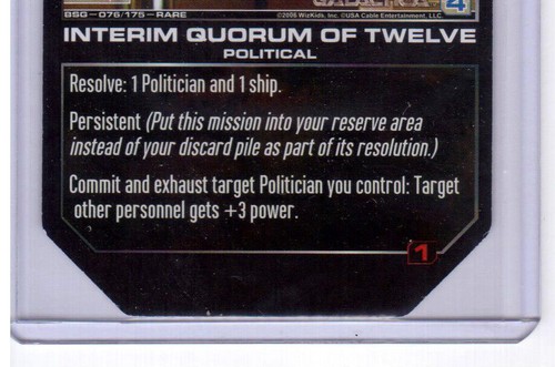 BATTLESTAR GALACTICA BASE CCG TCG Quórum Interino de Doce #076 REG - Imagen 3 de 3