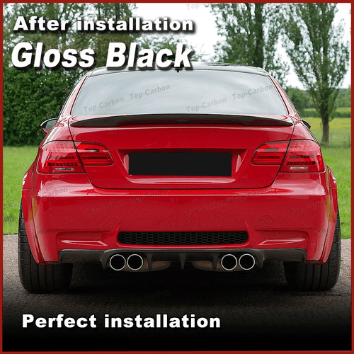 Glanz Schwarz Heckspoiler Hecklippe Spoiler für BMW E92 325i 335i 328i M3 Coupe - Picture 2 of 10