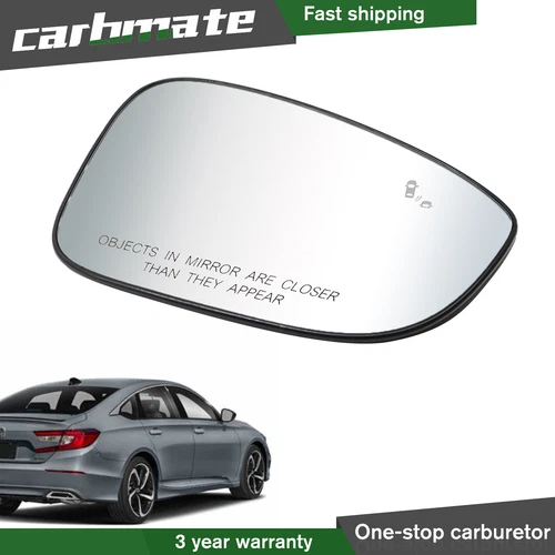 Mirror Glass Passenger Right Side Heated Blind Spot For Honda Accord 2018-2022