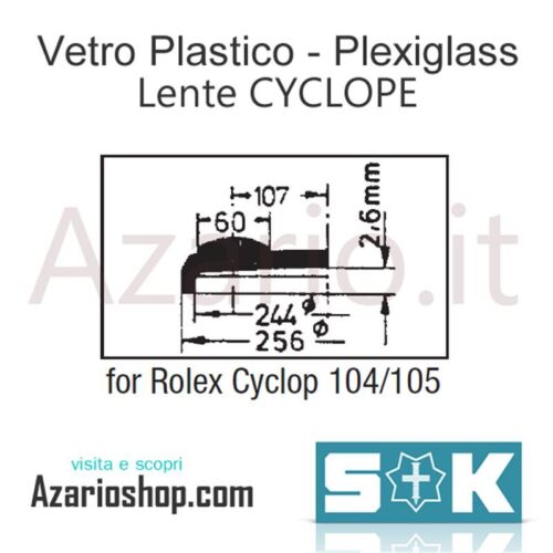 Vetro Sternkreuz Cyclope 104 e 105 plexi Rolex Datejust Boy rlx plastic crystal - Afbeelding 1 van 3